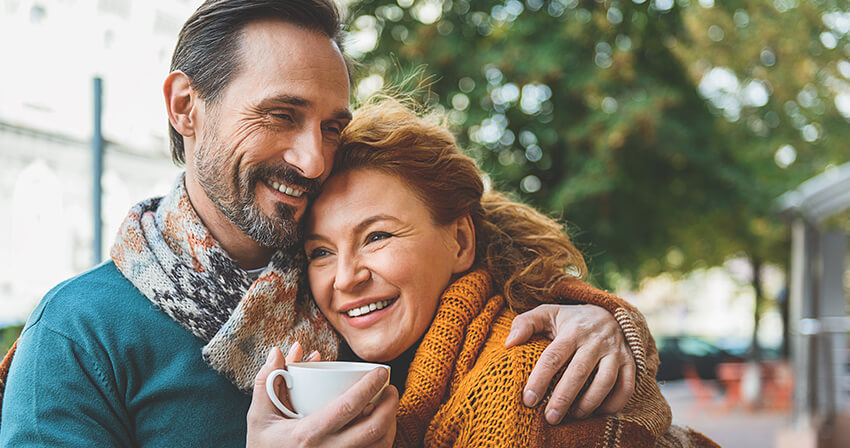 happy, smiling couple